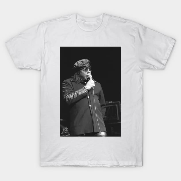 Rick James BW Photograph T-Shirt by Concert Photos